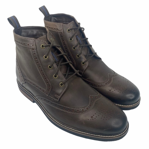 Nunn Bush Odell Wingtip Rust Dress Boots - Picture 2 of 16